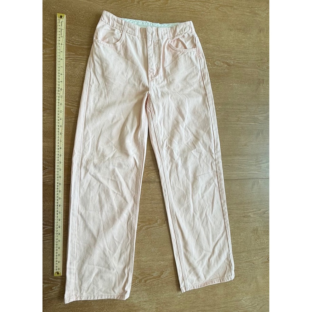VICI Pink High Waisted Wide Leg Cotton Denim Trousers Pants Small